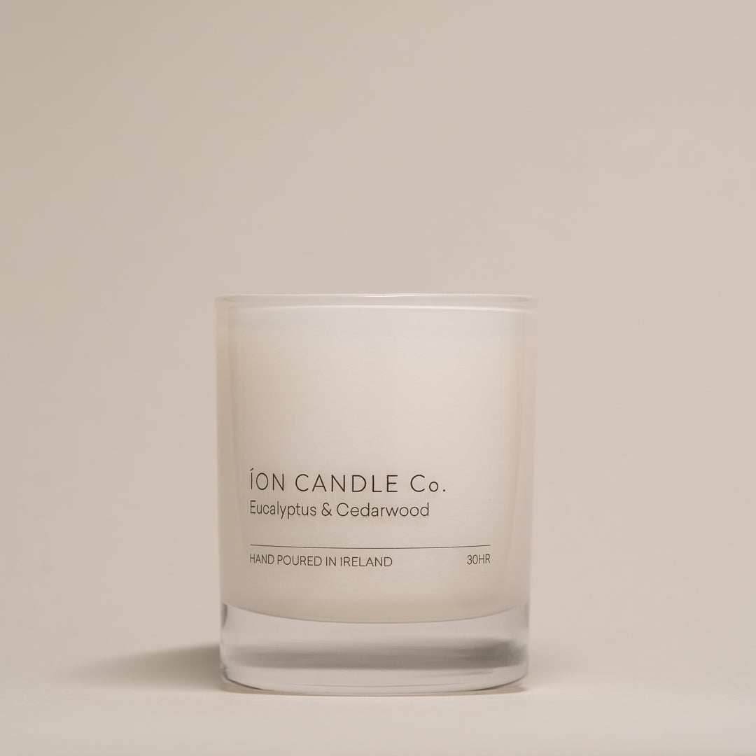 Ion Candle Co. - luxury scented eucalyptus & cedarwood candle - 30 hours burn time