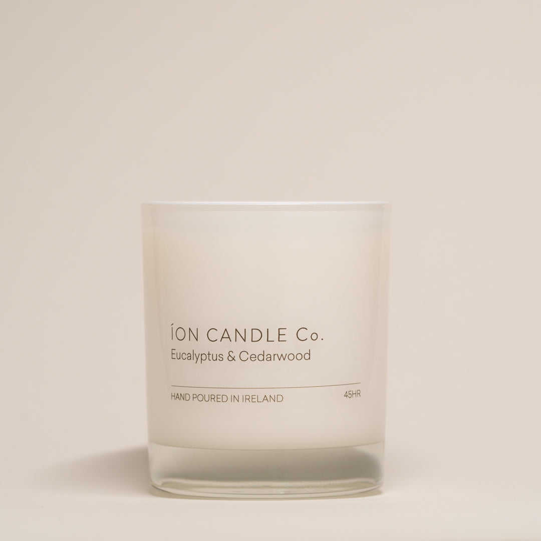 Ion Candle Co. - luxury scented eucalyptus & cedarwood candle - 45 hours burn time