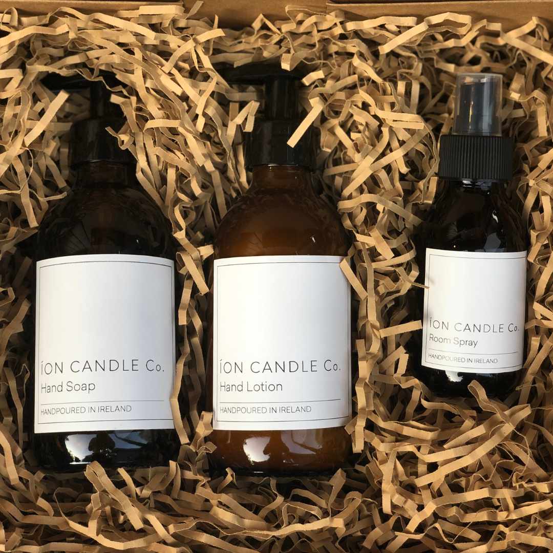 Hand soap & Lotion 250ml glass bottles and 100ml room spray in frankincense and myrrh