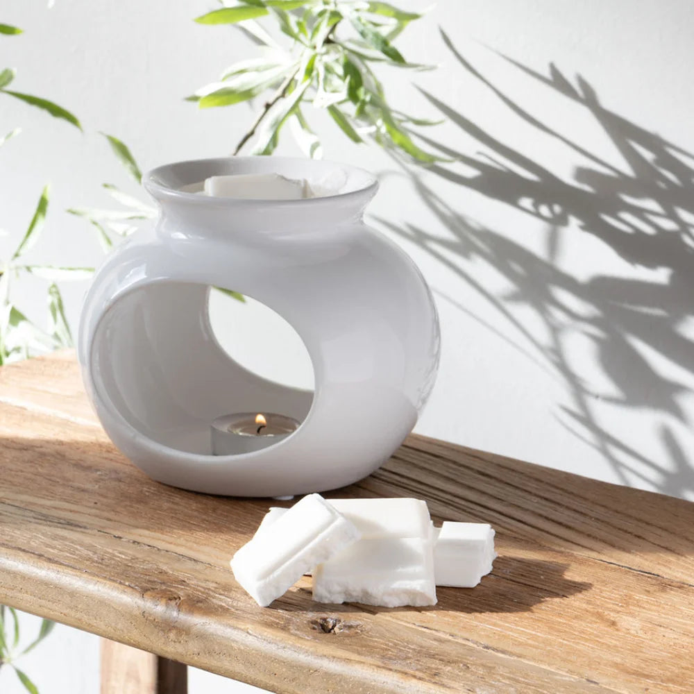 Ion Candle Co. - White Ceramic Wax Melt Burner against a white background.