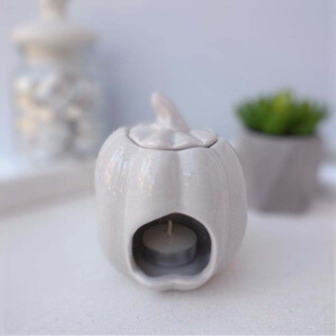 Halloween pumpkin wax burner in grey
