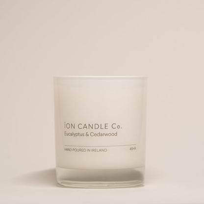 Ion Candle Co. - luxury scented eucalyptus & cedarwood candle - 45 hours burn time