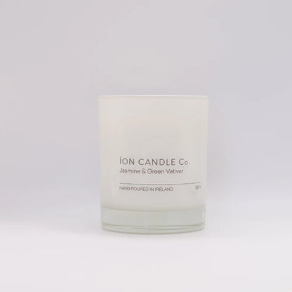 Ion Candle Co. - Jasmine & Green Vetiver Luxury scented candle - 30 Hours Burn Time