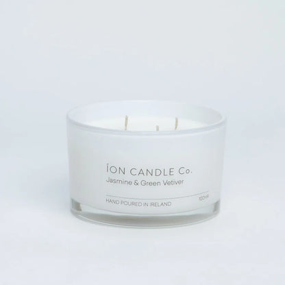 Ion Candle Co. - Jasmine & Green Vetiver Luxury scented candle - 100 Hours Burn Time