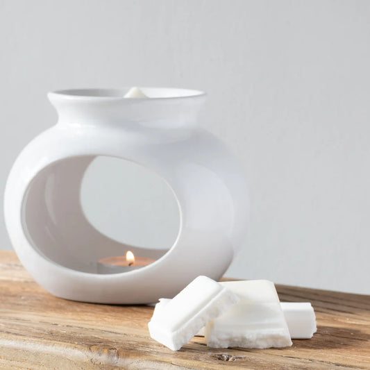 Stylish Rachel Wax Burner in white perfect for to house your wax melts
